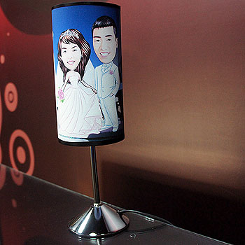 彩印油布畫小夜燈-小型高腳燈(含Q版畫)